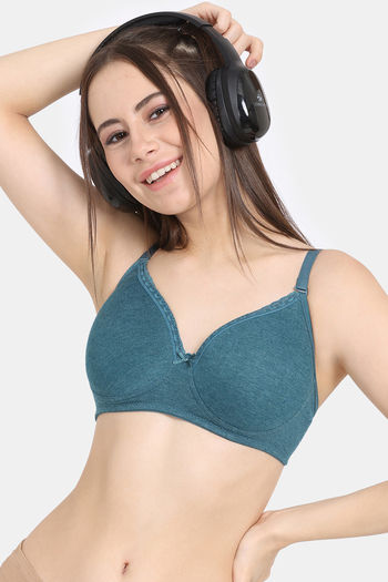 Buy Rosaline Rerooted Simplicity Padded Non Wired 3/4th Coverage T-Shirt Bra - Deep Teal